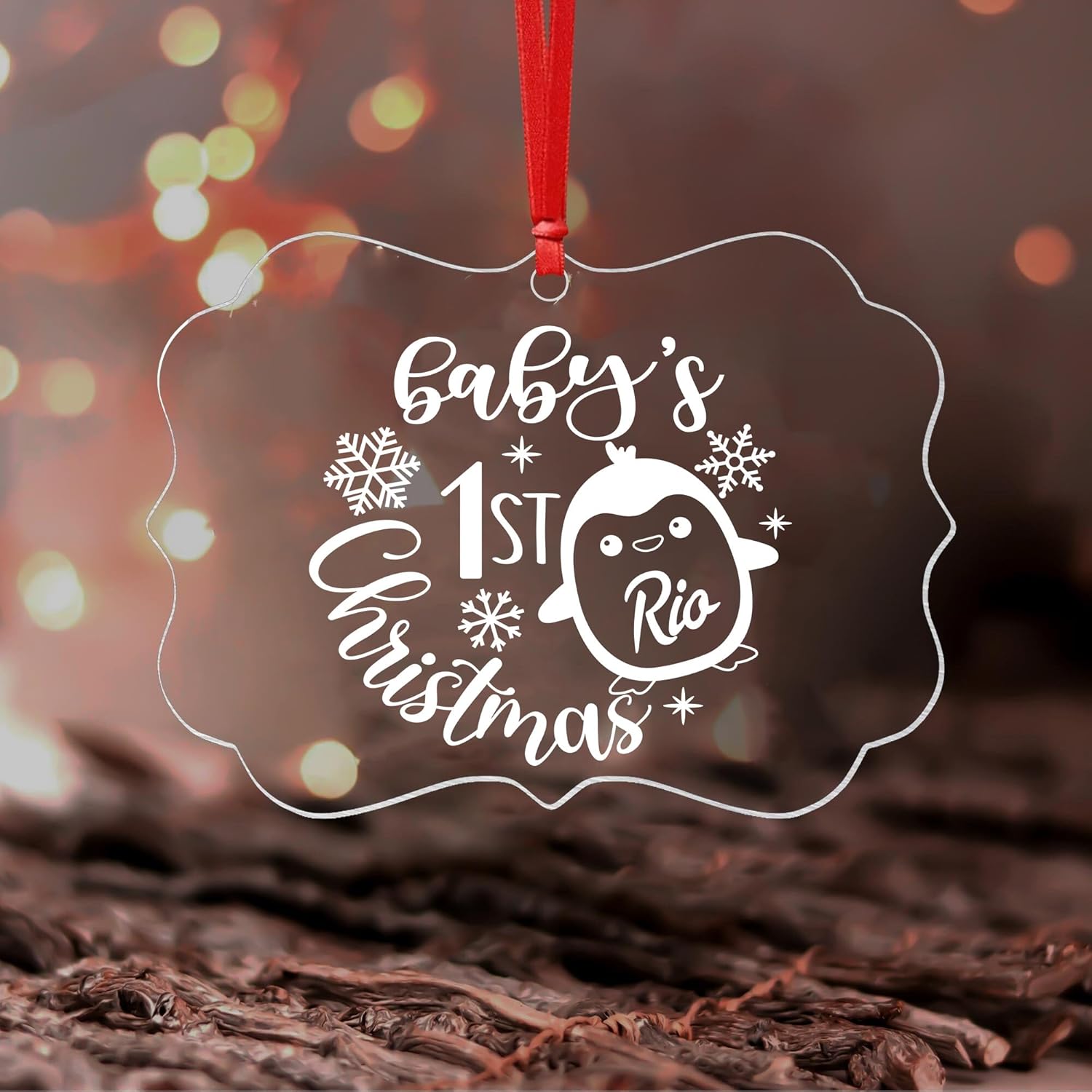 Jasilon Personalized First Christmas Baby Ornament for Boy or Girl