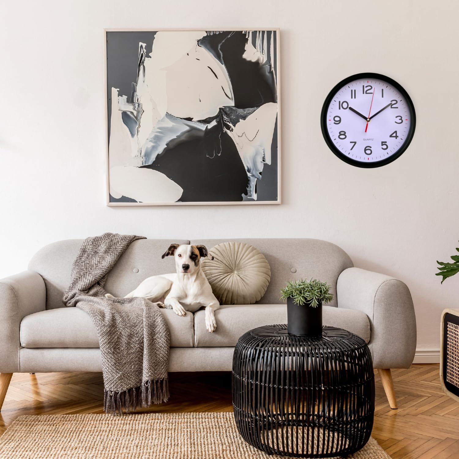 Modern Silent Wall Clock with Large Numbers