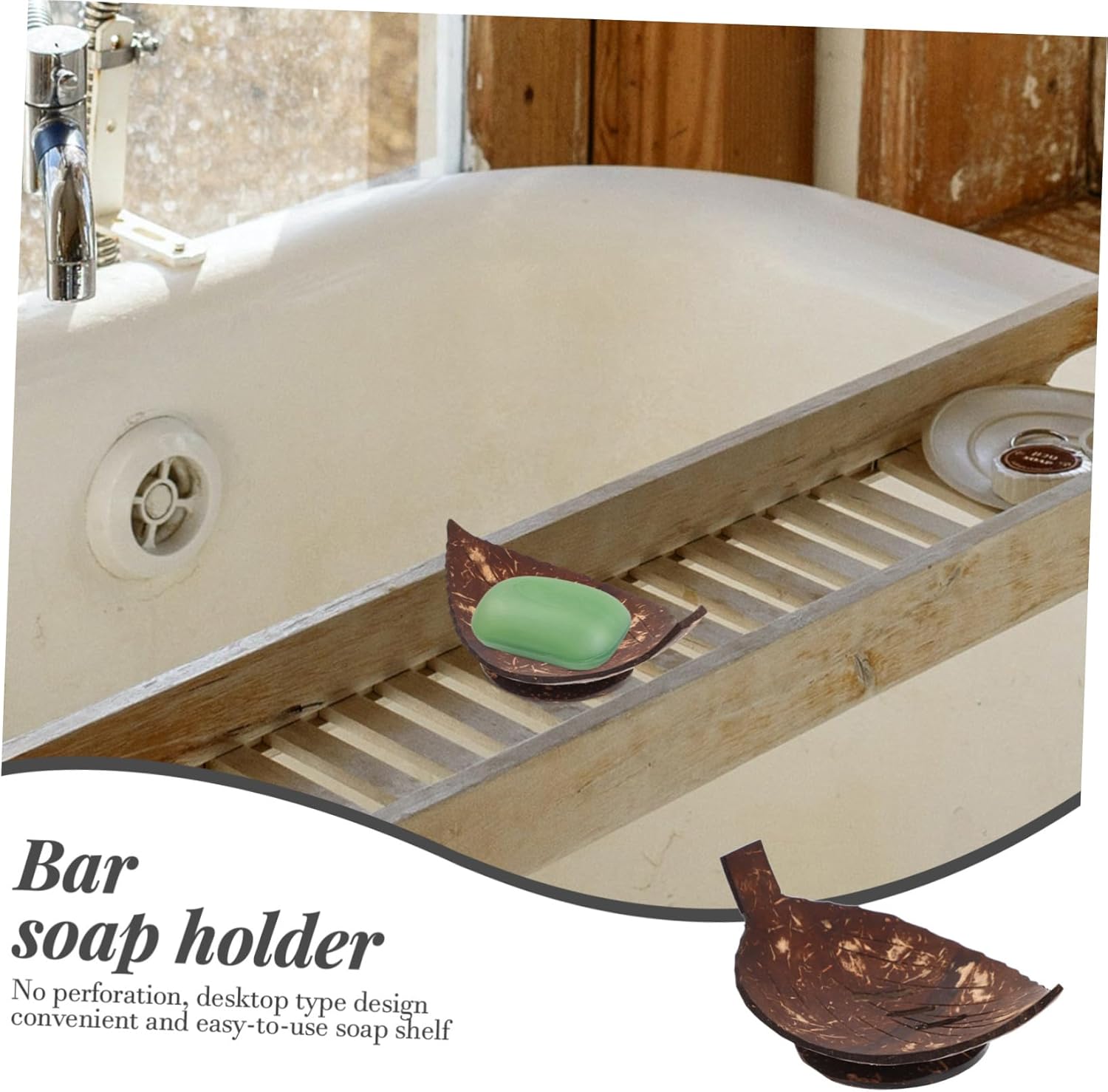 DOITOOL 2pcs Coconut Shell Soap Holder 1