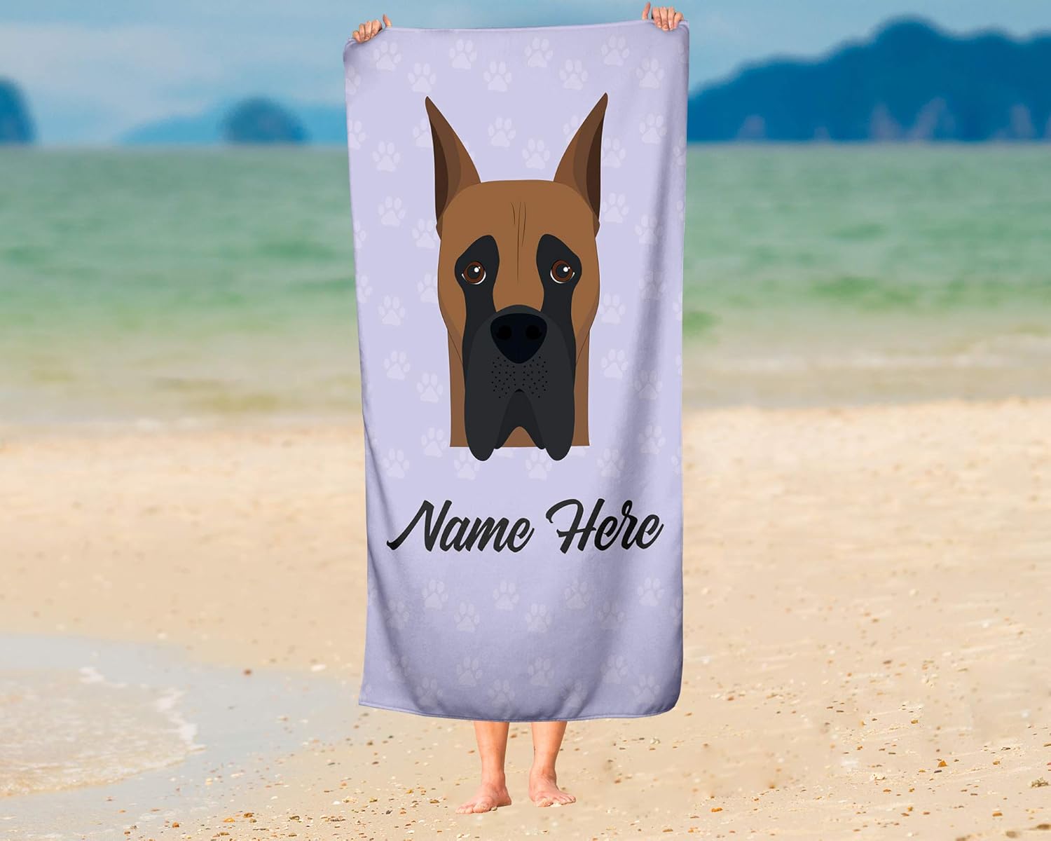 Personalized Great Dane Towels for Beach and Bath