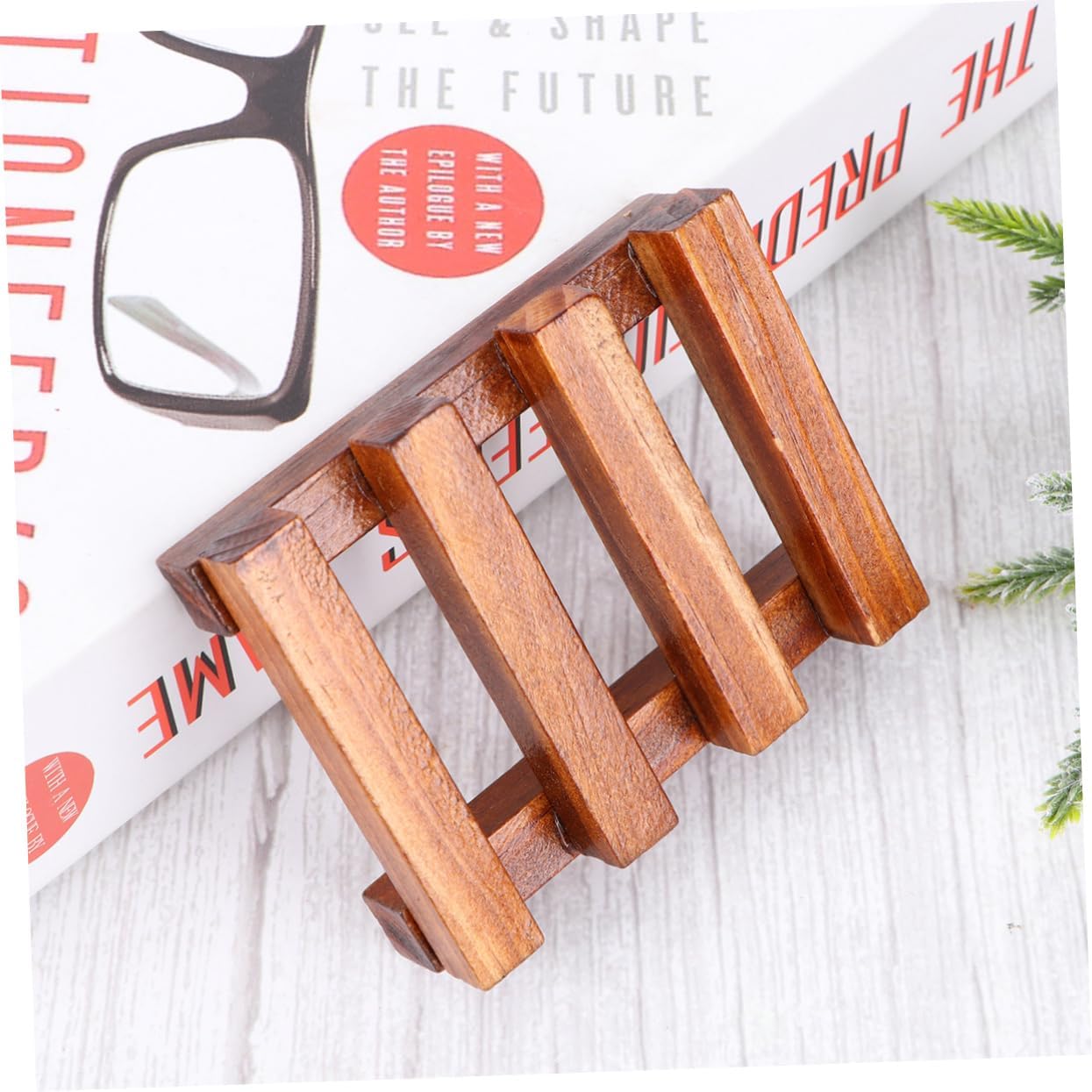 Cabilock Retro Wooden Soap Dish Holder for Shower