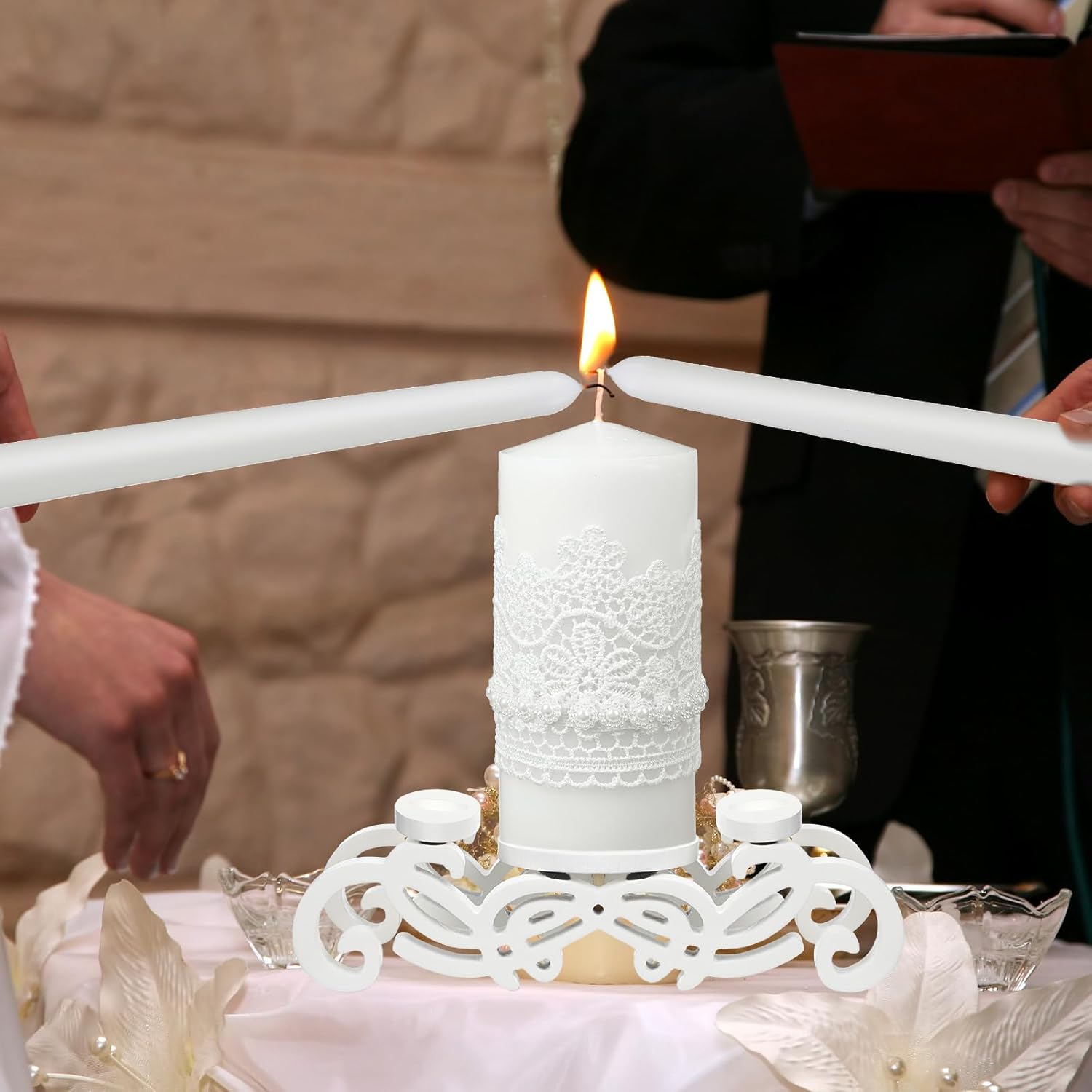 Irenare Unity Candles with Glass Holder Set