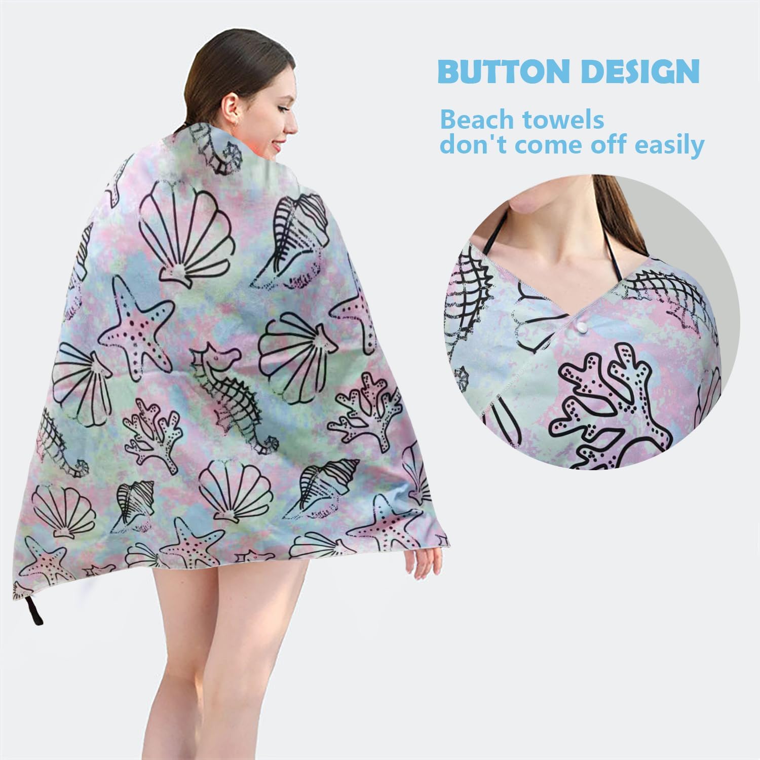 DJDEA Tie Dye Beach Towels Microfiber Extra Large