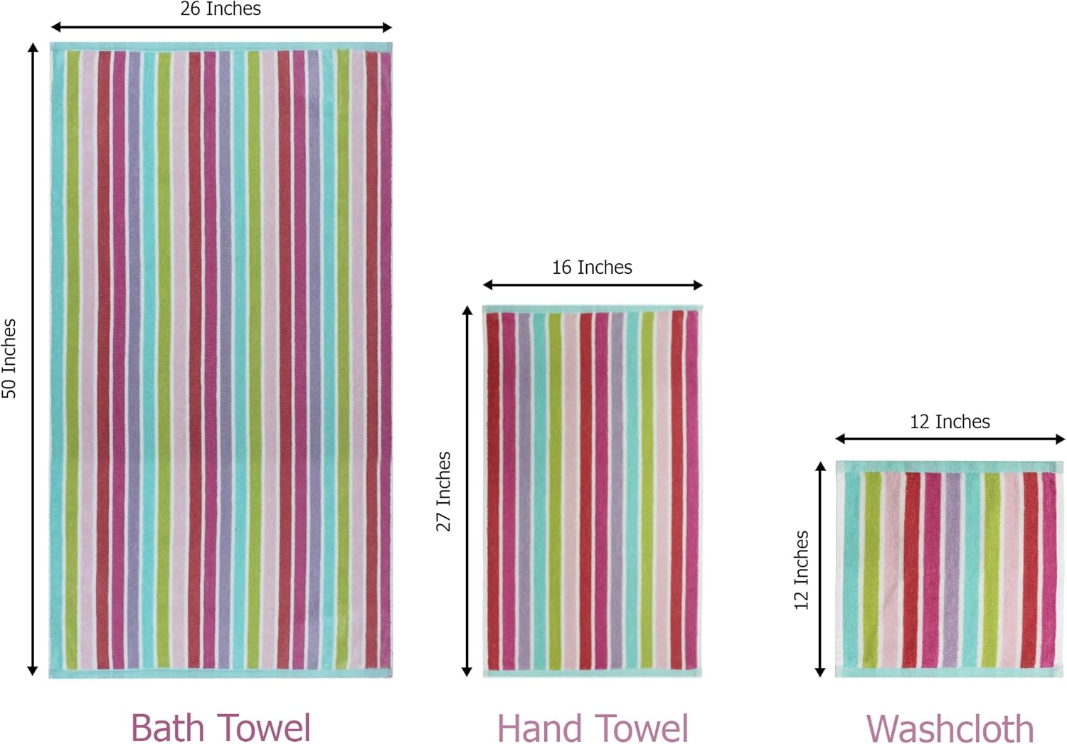 Original Kids 6-Piece Towel Set - Pink Multi