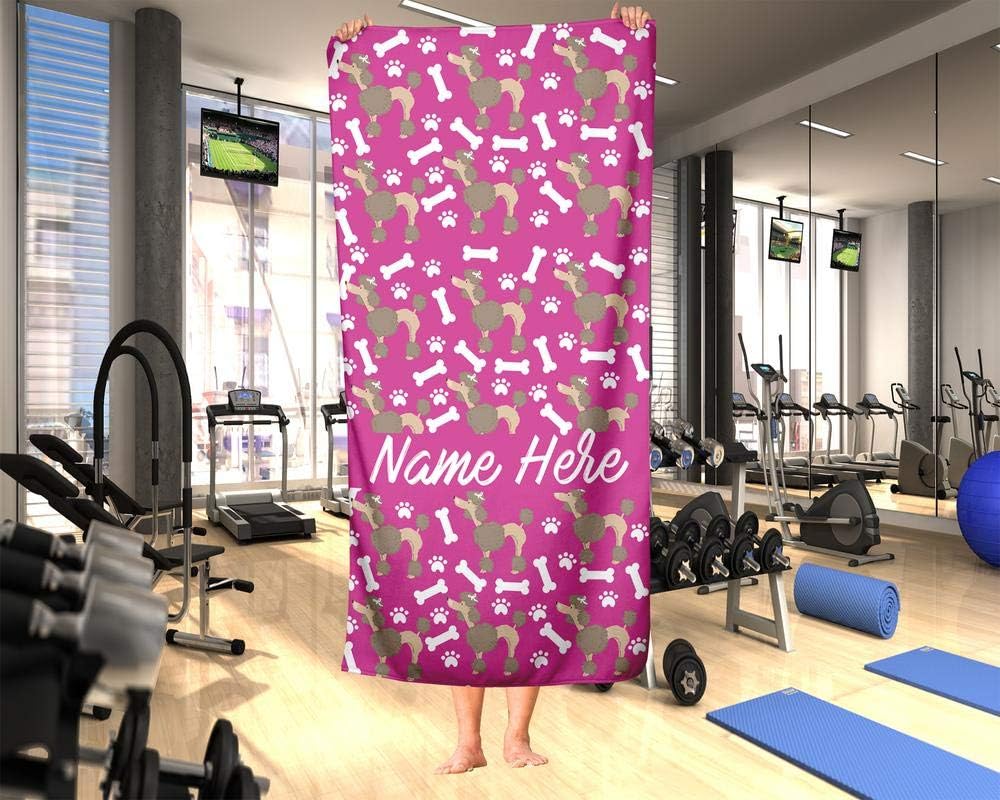 Extra Large Personalized Pet Poodle Towel for Kids and Adults
