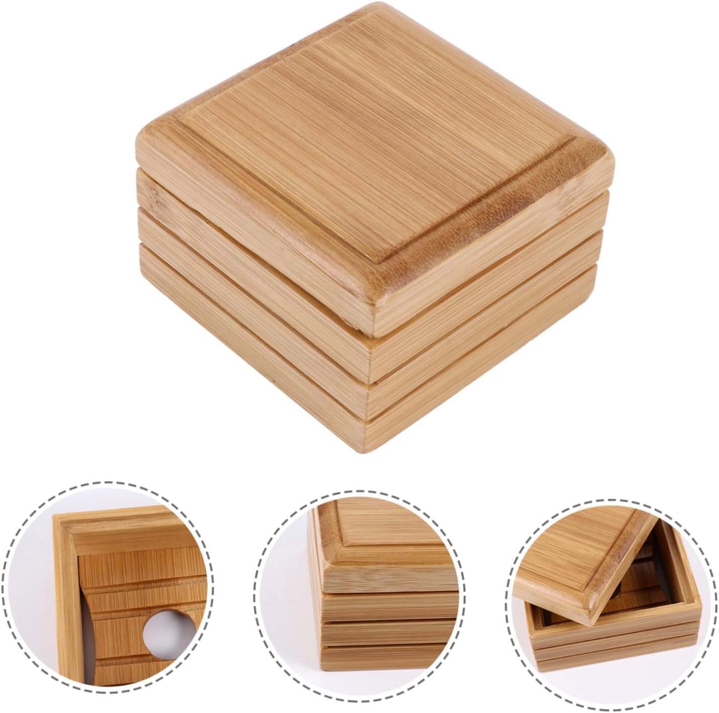 Cabilock Wooden Soap Dish with Lid Holder