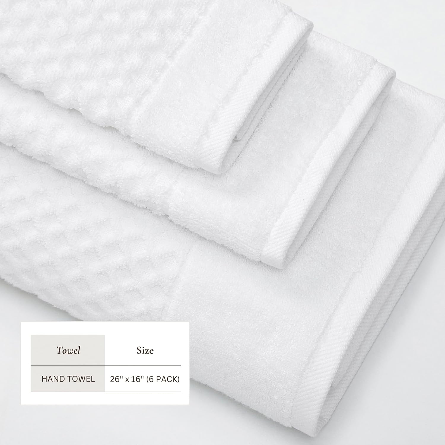 Great Bay Home White Bath Towels 6 Pack 26x16