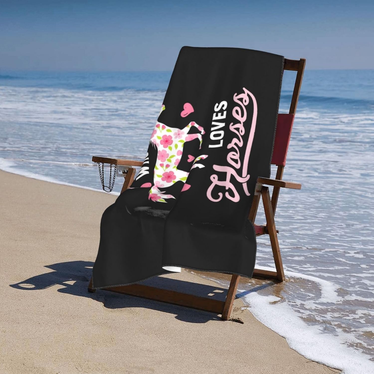 FXOMARLIN Just A Girl Who Loves Horses Beach Towel 32x52