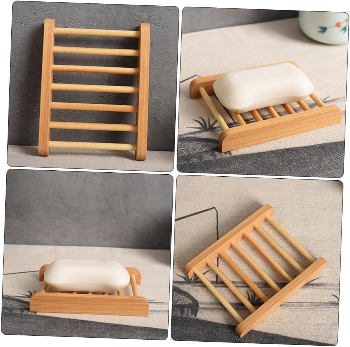 Healifty Wooden Soap Rack for Bathroom and Kitchen 1