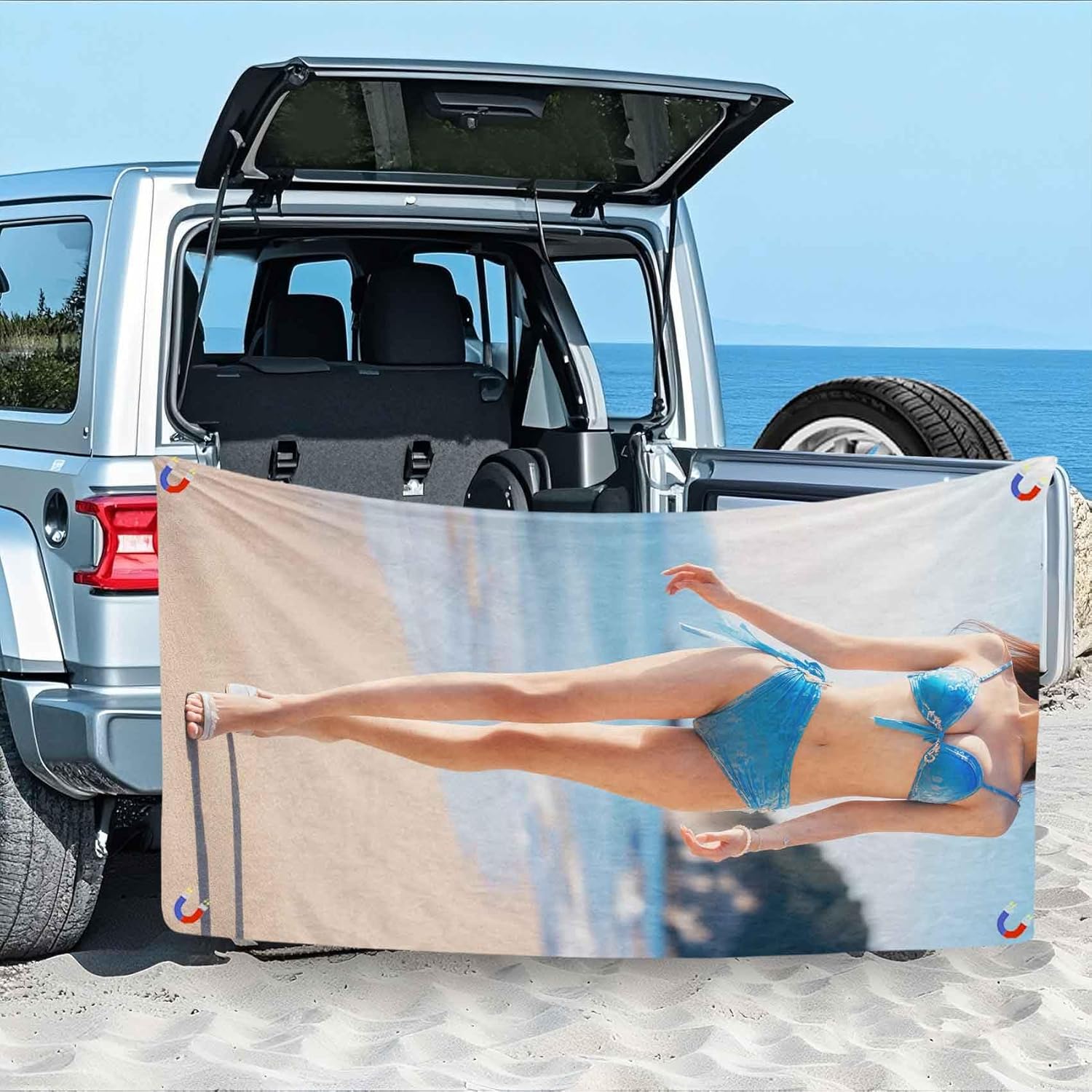 Magnetic Beach Towel 75x30 for Outdoor Use