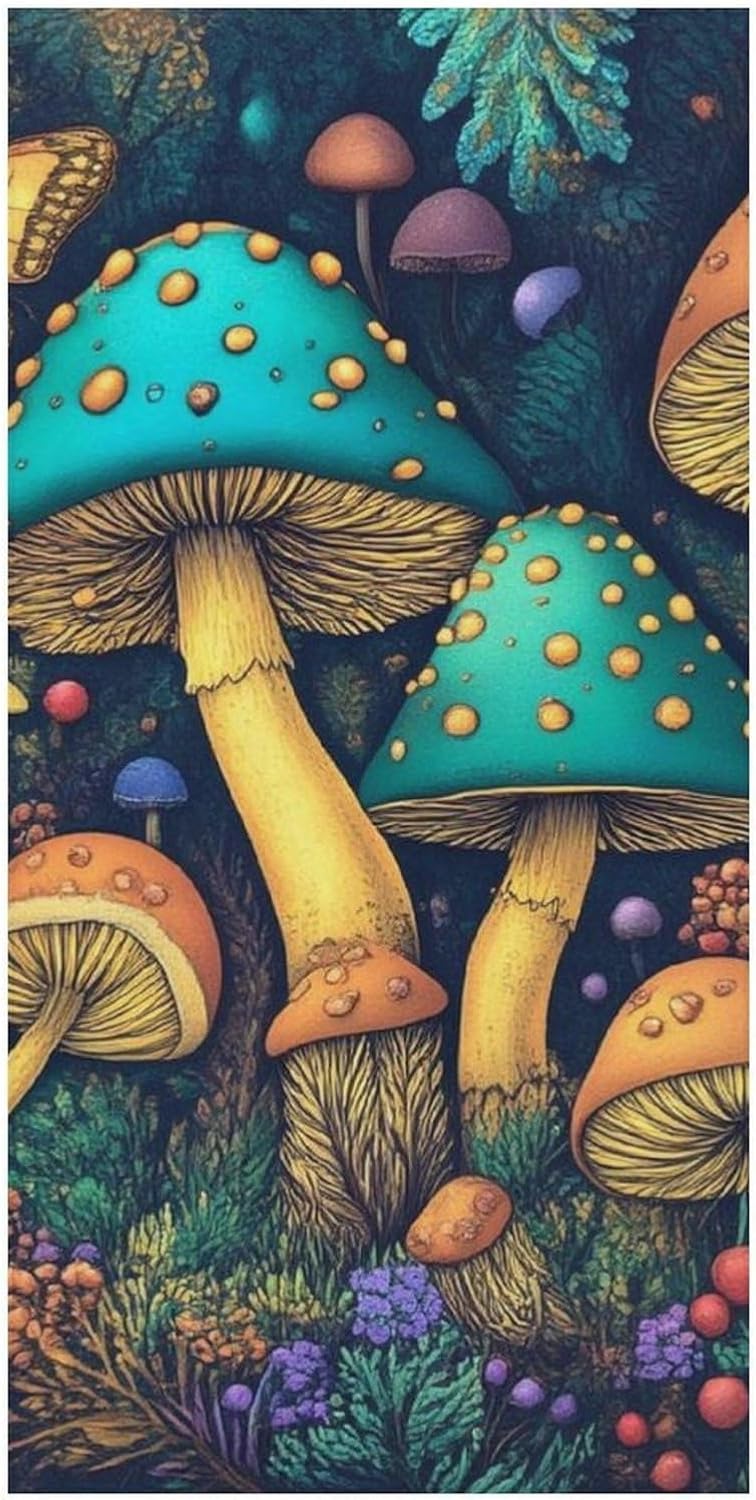 4SEE Oversize Trippy Mushroom Beach Towel