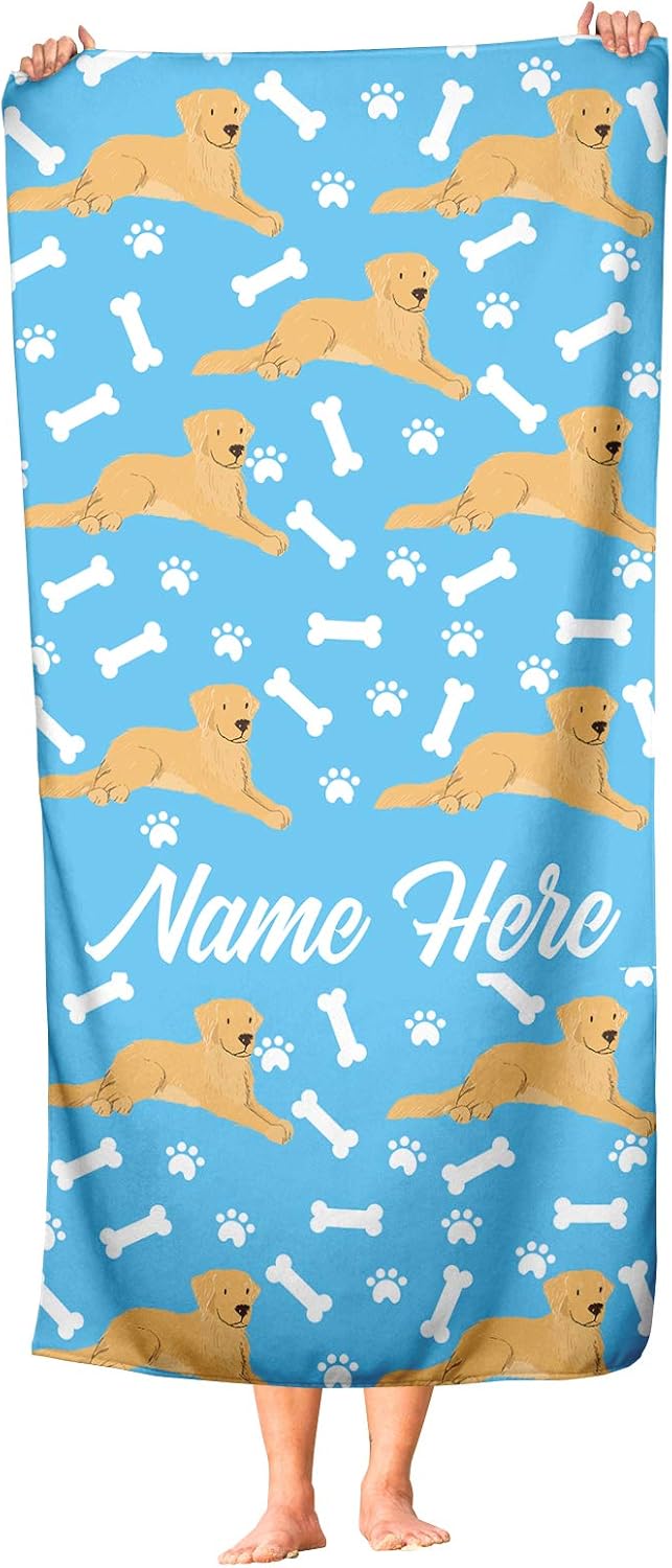 Personalized Pet Golden Retrievers Towel for Kids 1