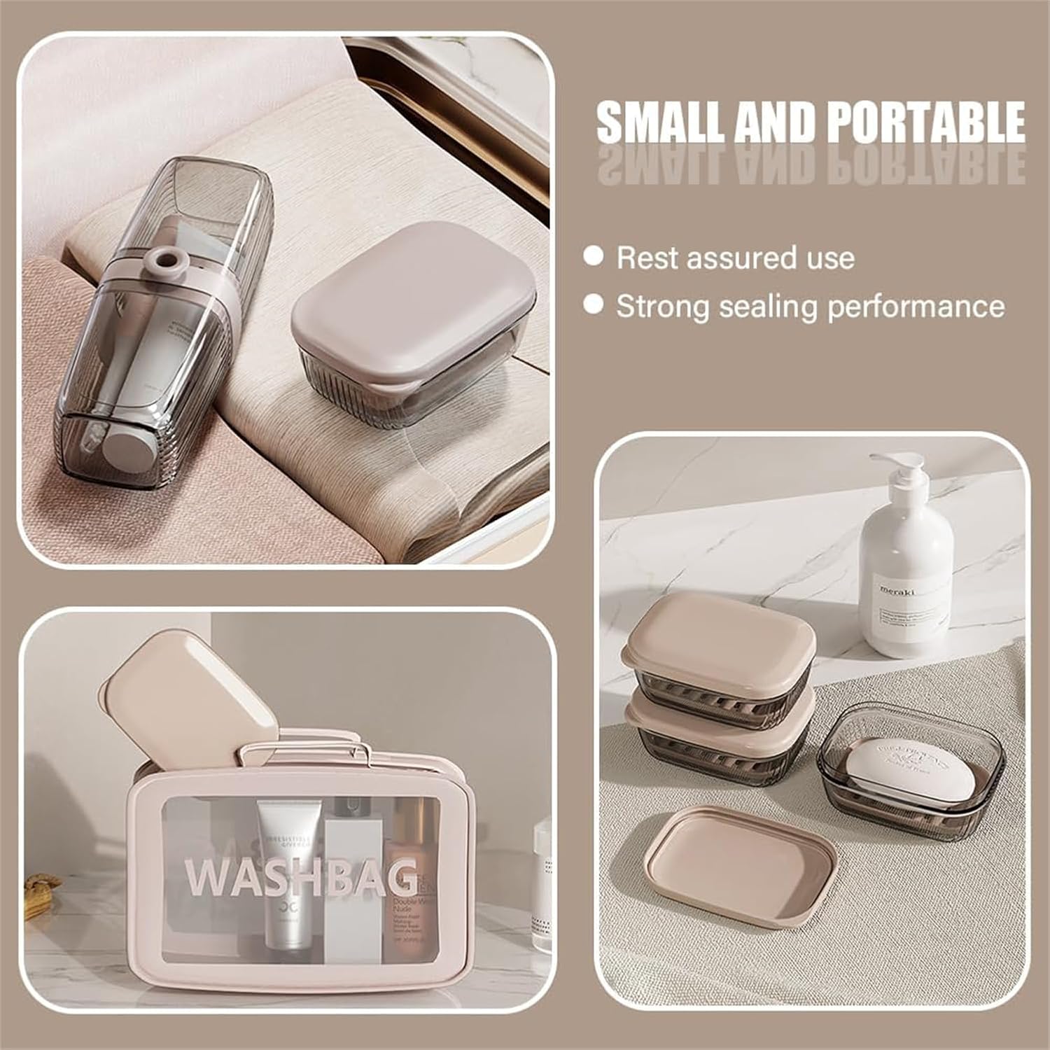 GlitzyStar Soap Dish Holder with Lid Leakproof and Durable Travel Soap Case