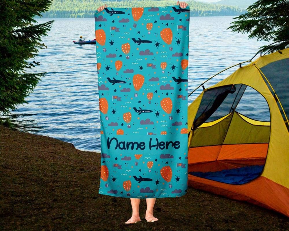 Extra Large Personalized Hot Air Balloon Towel for Kids