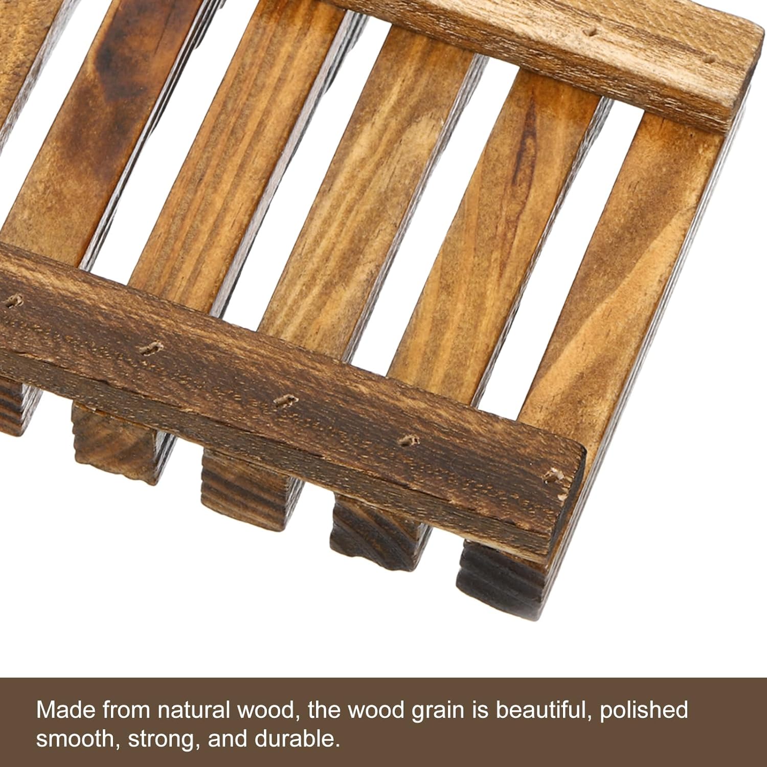 Uxcell Wooden Soap Tray 1Pcs - Retro Design Bamboo Soap Dish