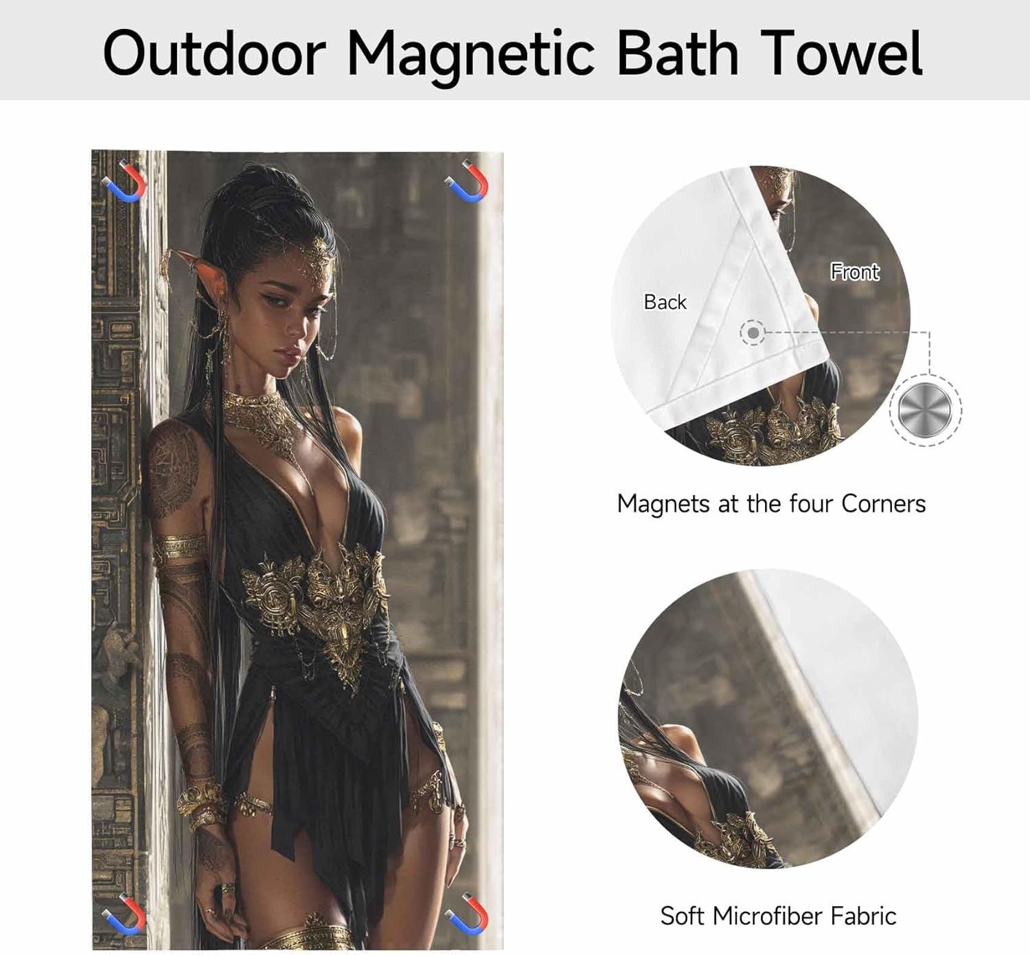 PolXmyxor Magnetic Beach Towel with Buckle 1