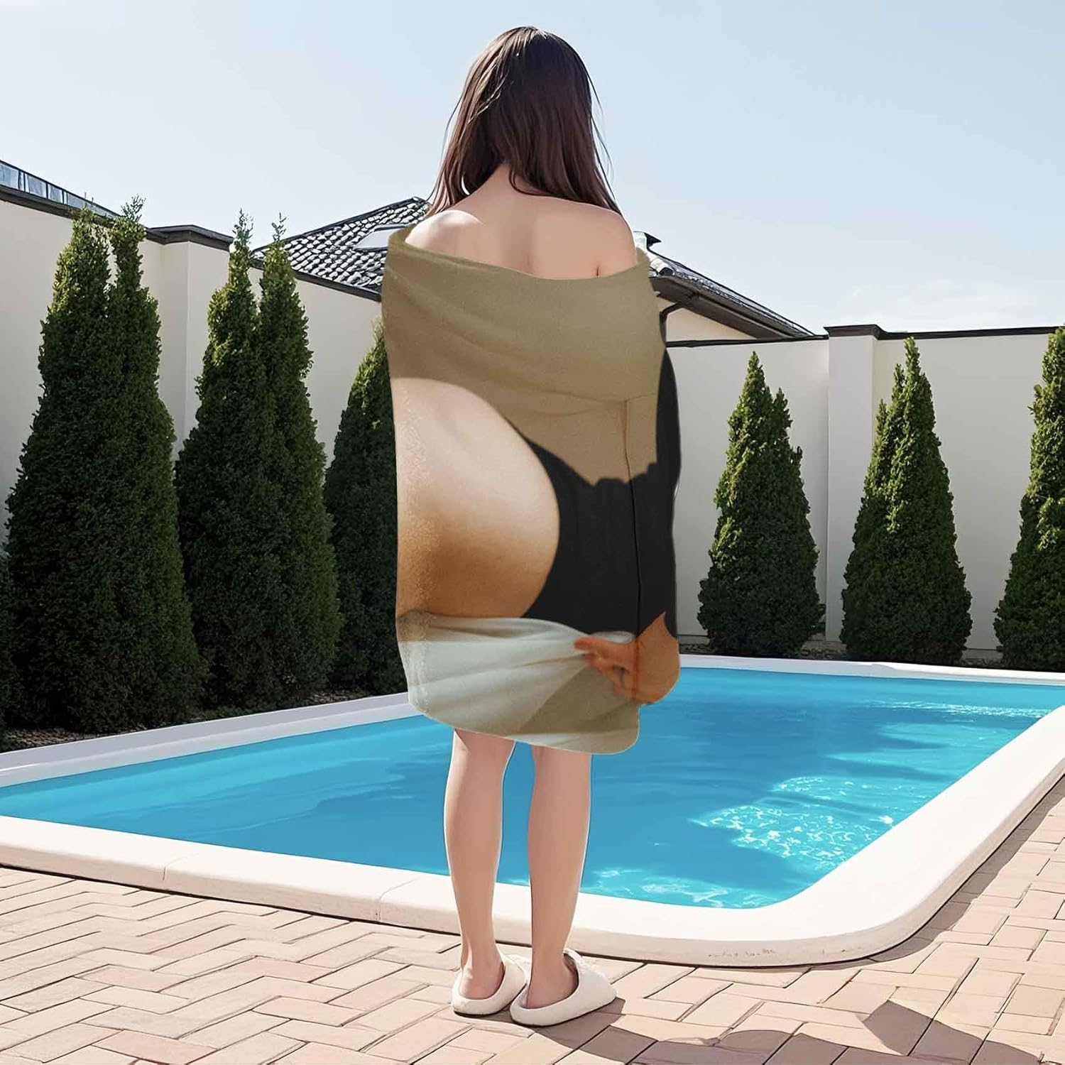 Woman Body Outdoor Magnetic Bath Towel 30x60 Super Absorbent