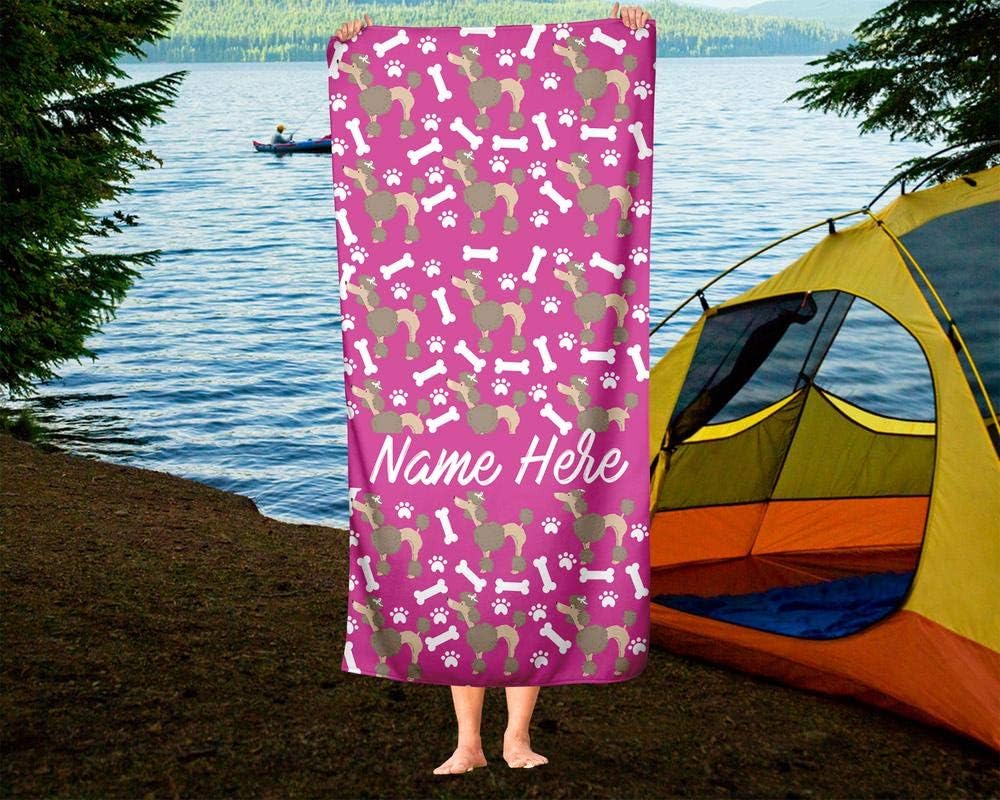 Extra Large Personalized Pet Poodle Towel for Kids and Adults