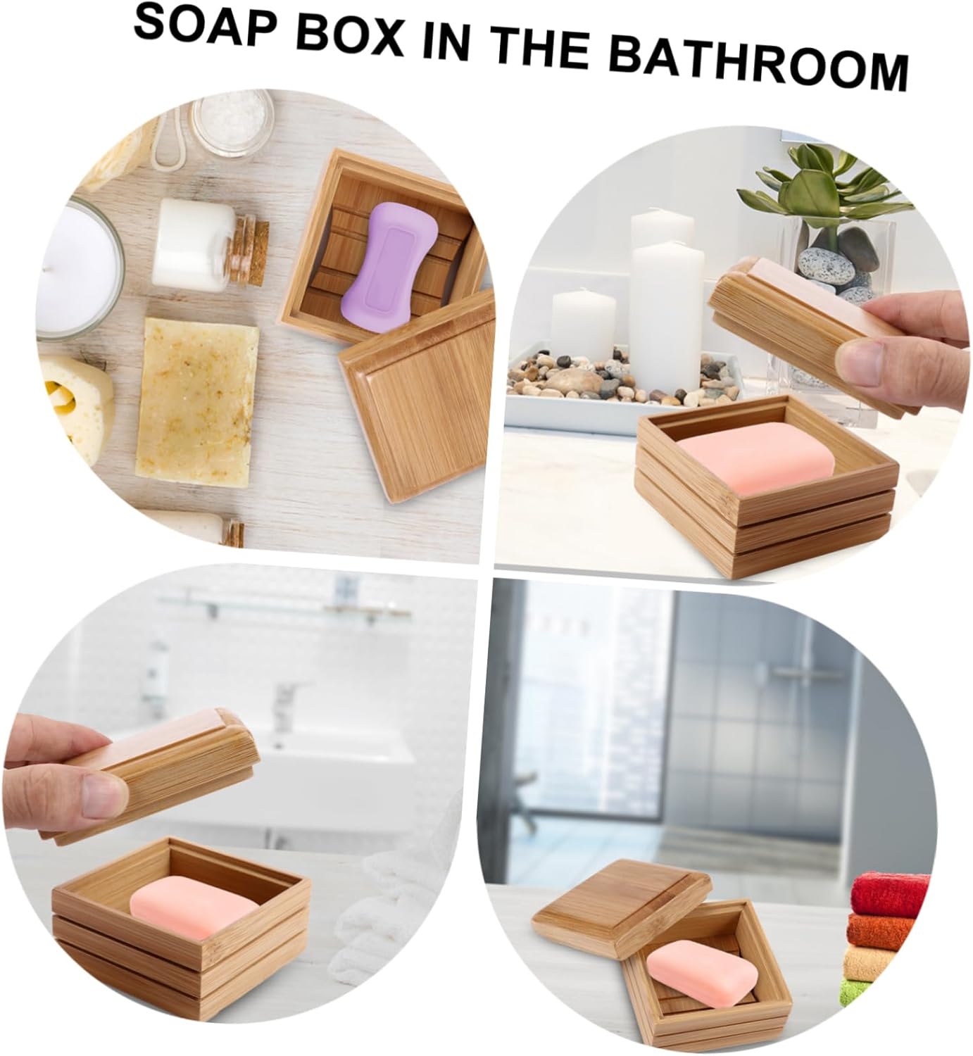 Wooden Soap Dish with Lid for Bathroom Kitchen 1