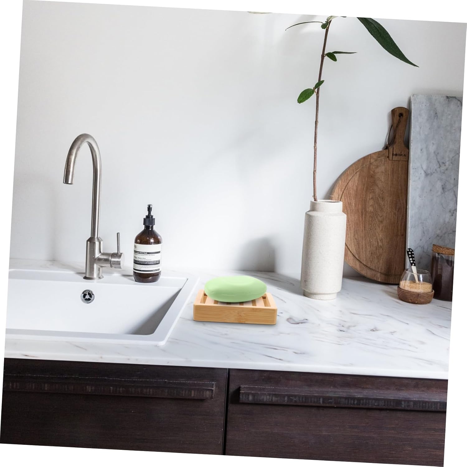 SOLUSTRE 1Pc Soap Dish with Draining Bar for Sink 1