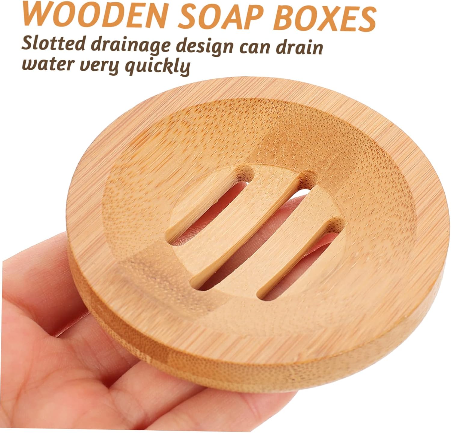WOONEKY 2pcs Wooden Soap Holders Natural Drainage Bathroom Kitchen Sinks