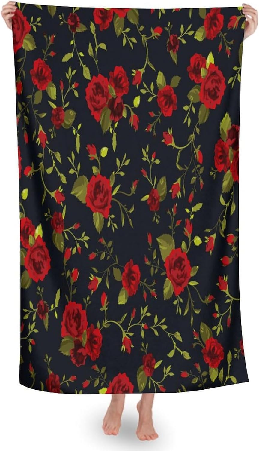 JZDACH Floral Roses Soft Bath Towel 31x51