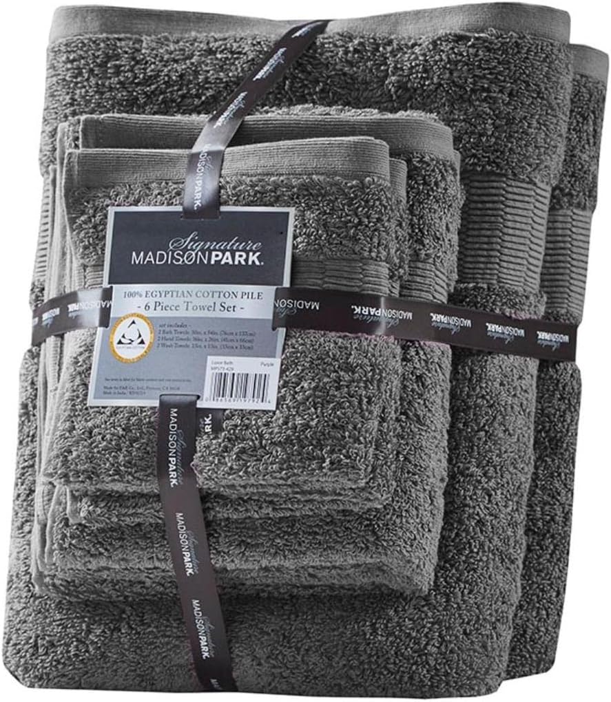 Madison Park Signature Luce 100 Egyptian Cotton Towel Set 6 Piece