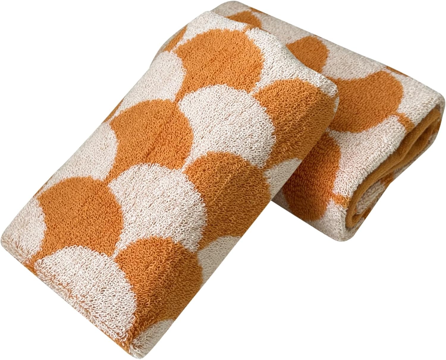 USTIDE Orange Leaf Hand Towels Set 2pcs 134x29inch
