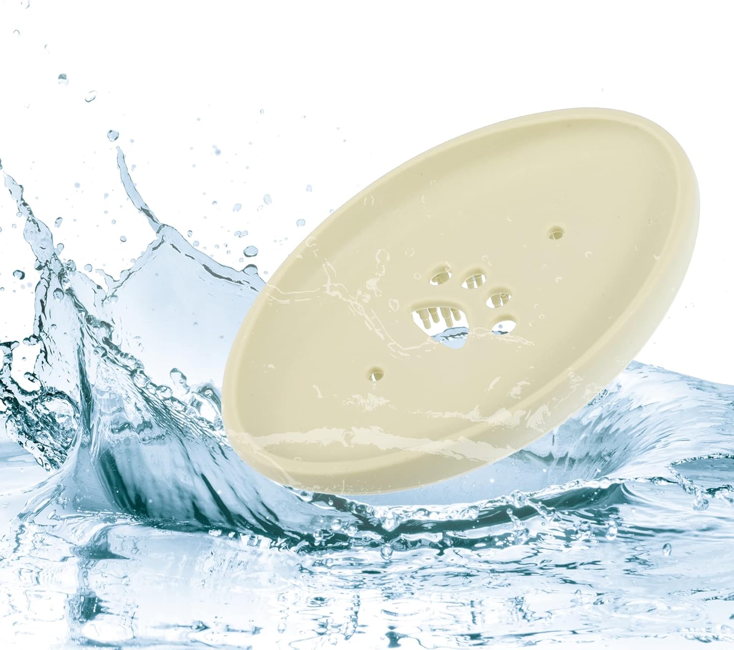VOCOSTE Silicone Soap Dish with Bristles 115x7cm Beige
