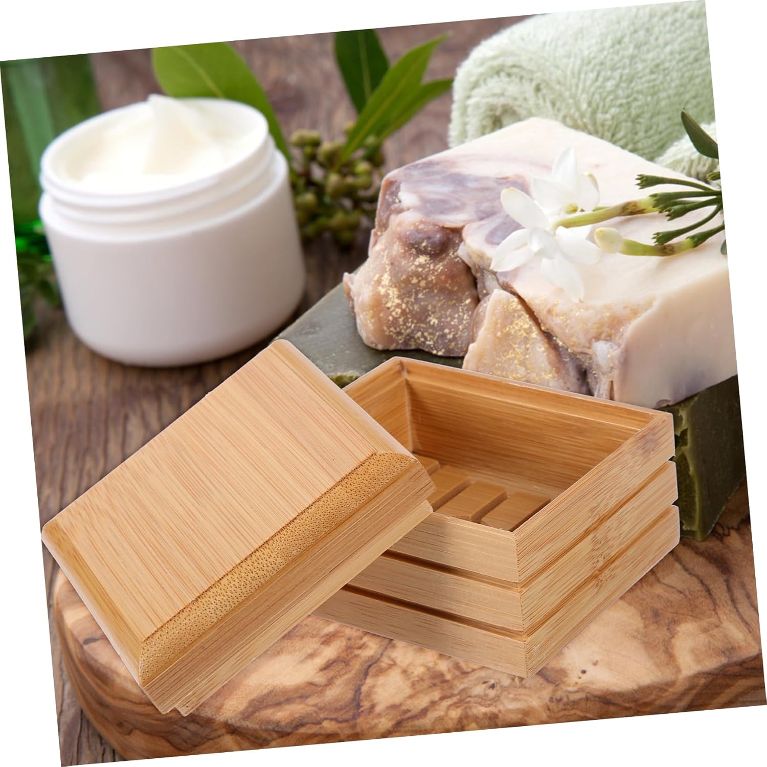 Elegant Wood Soap Dish for Bathroom Kitchen
