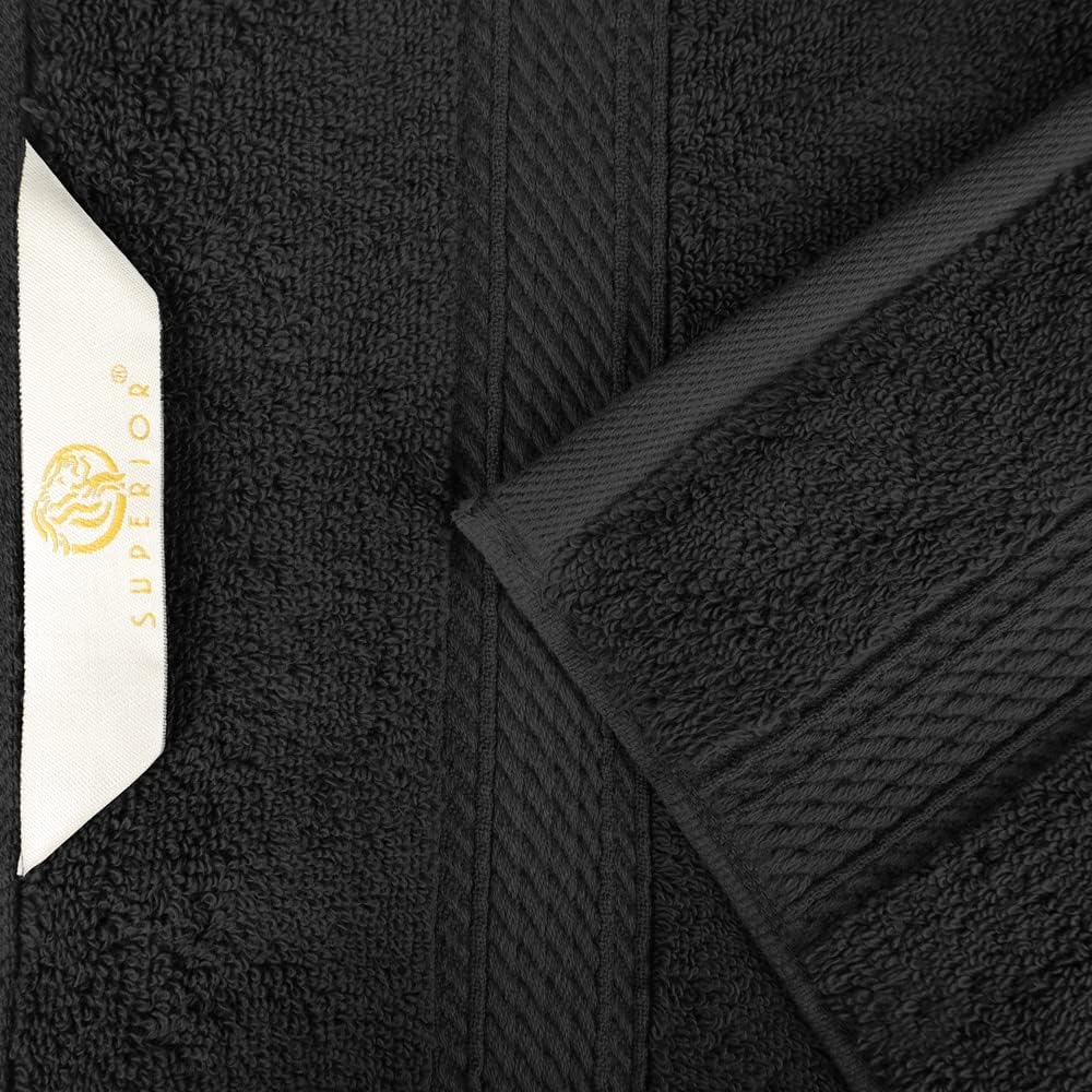 Superior Egyptian Cotton Pile 3 Piece Towel Set - Black