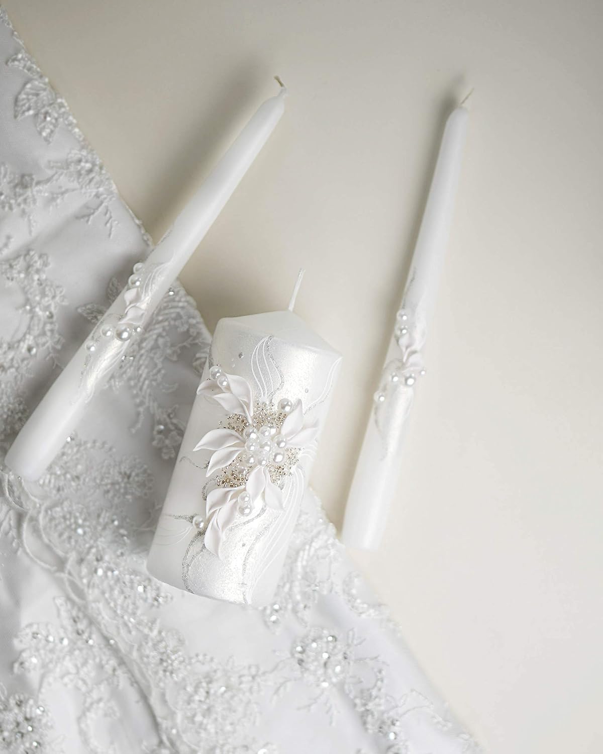 Magik Life Unity Candle Set - White 6 Pillar 2 Taper Candles