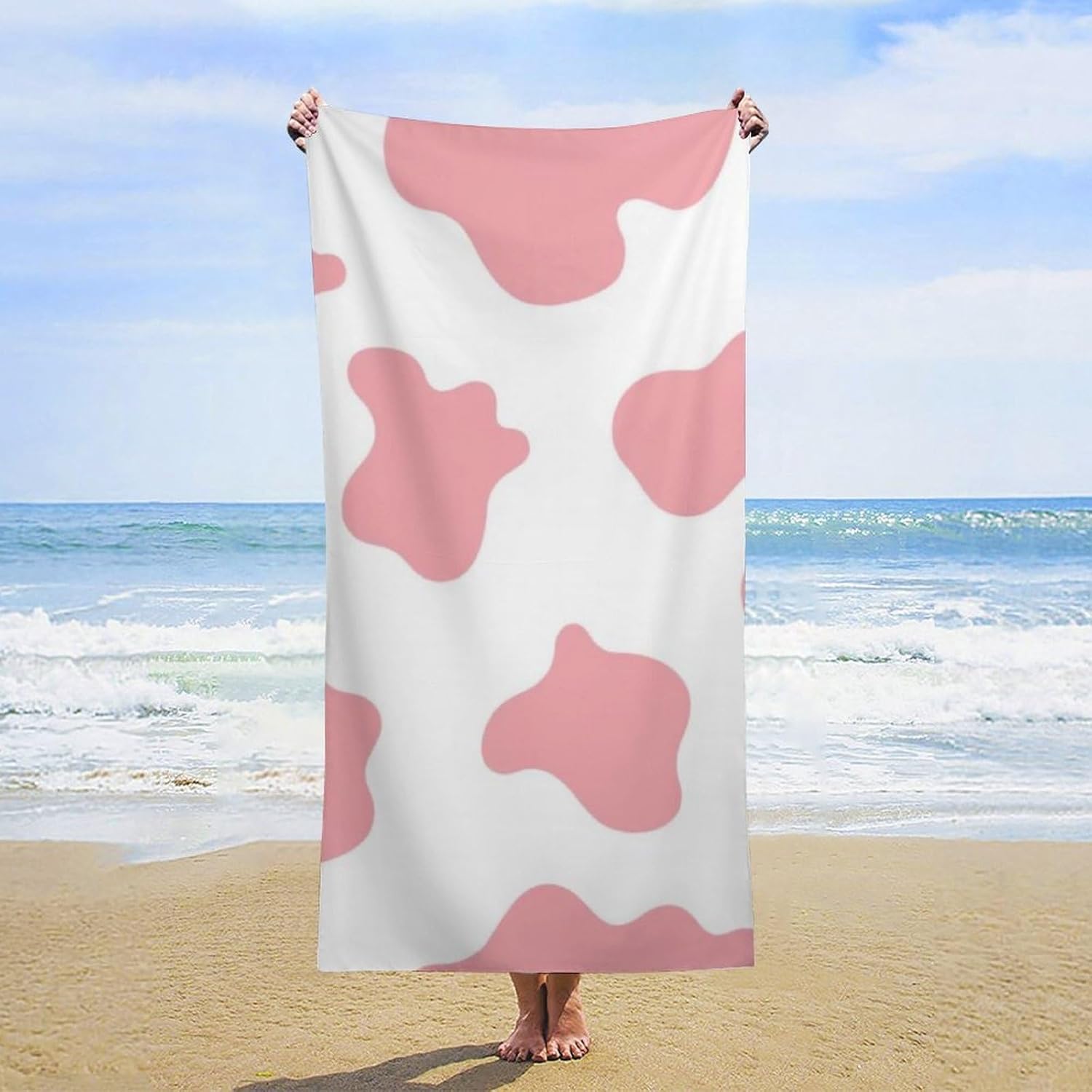 4SEE Cute Cow Print Beach Towel Extra Large 63x315 Inches