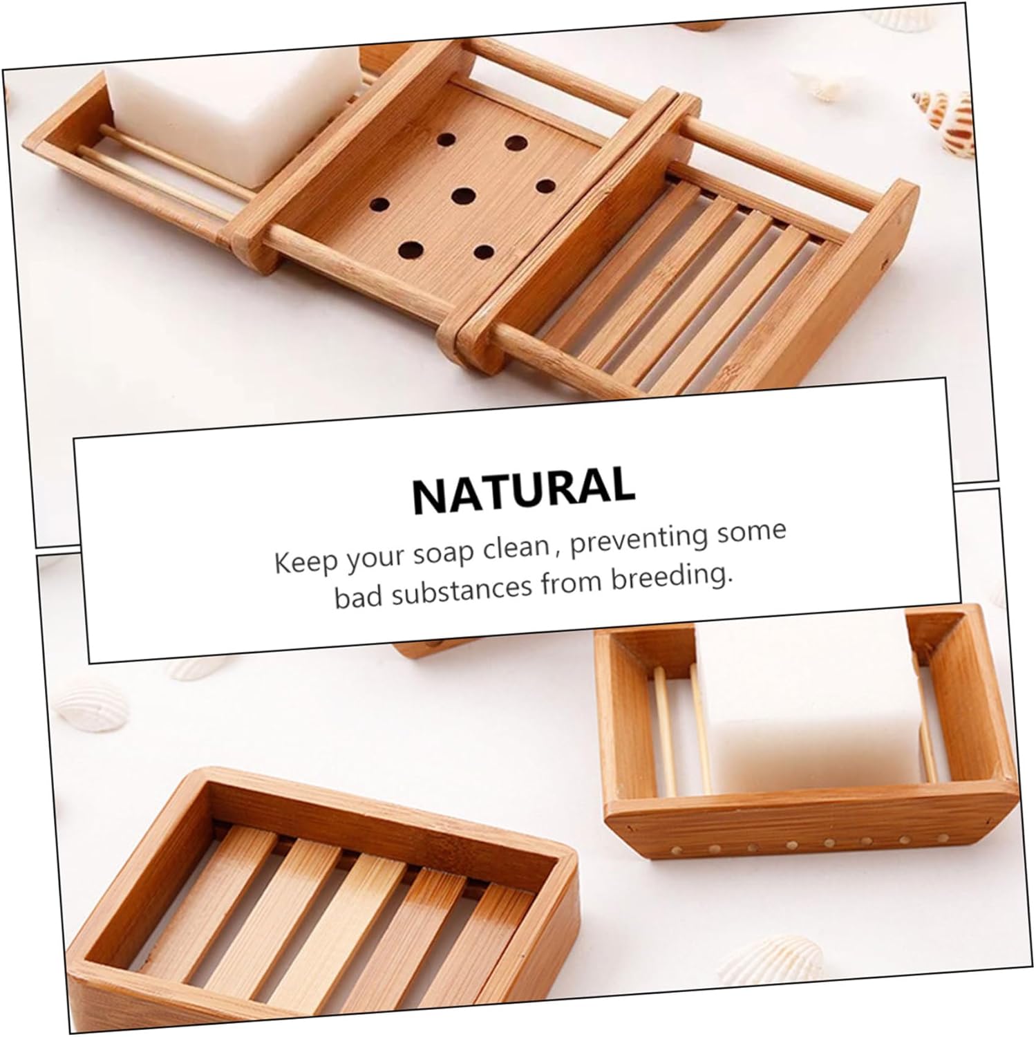 CONGARTENO 2pcs Wooden Soap Dish Creative Bathroom Holder