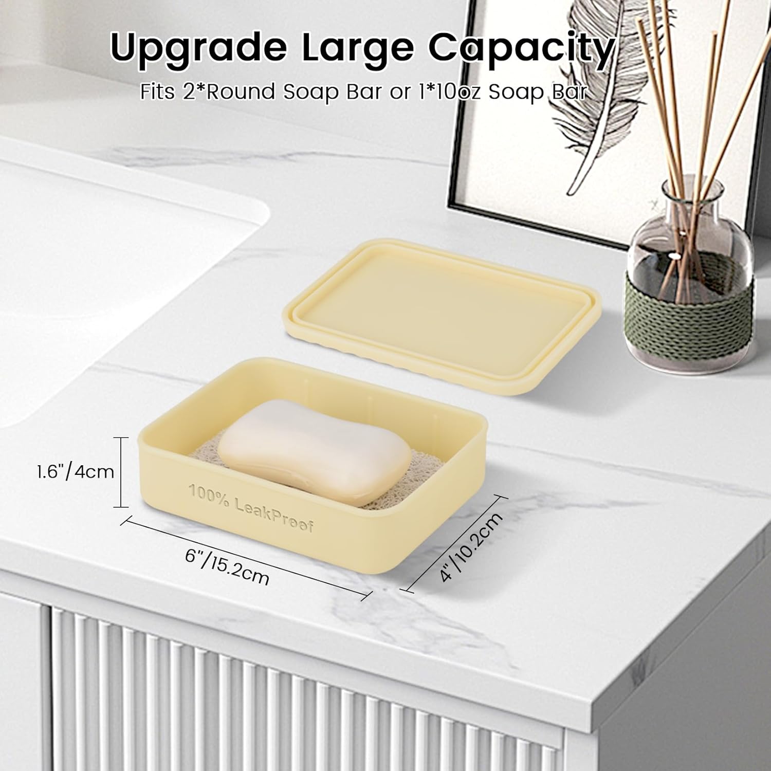 ZIRWTI Leakproof Travel Soap Case with Drainage