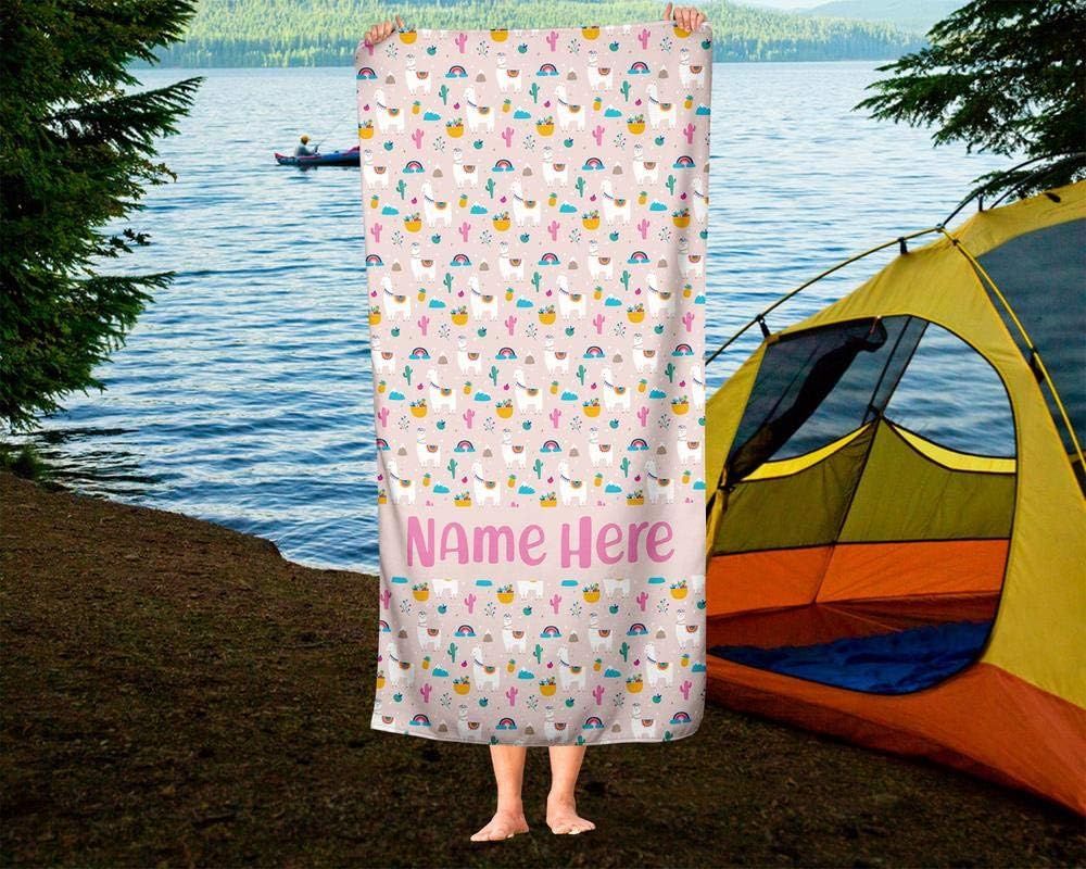 Extra Large Pink Llama Towel for Kids and Adults 1