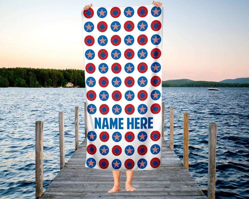 Extra Large Custom America Stars Towel - Personalized for Kids and Adults