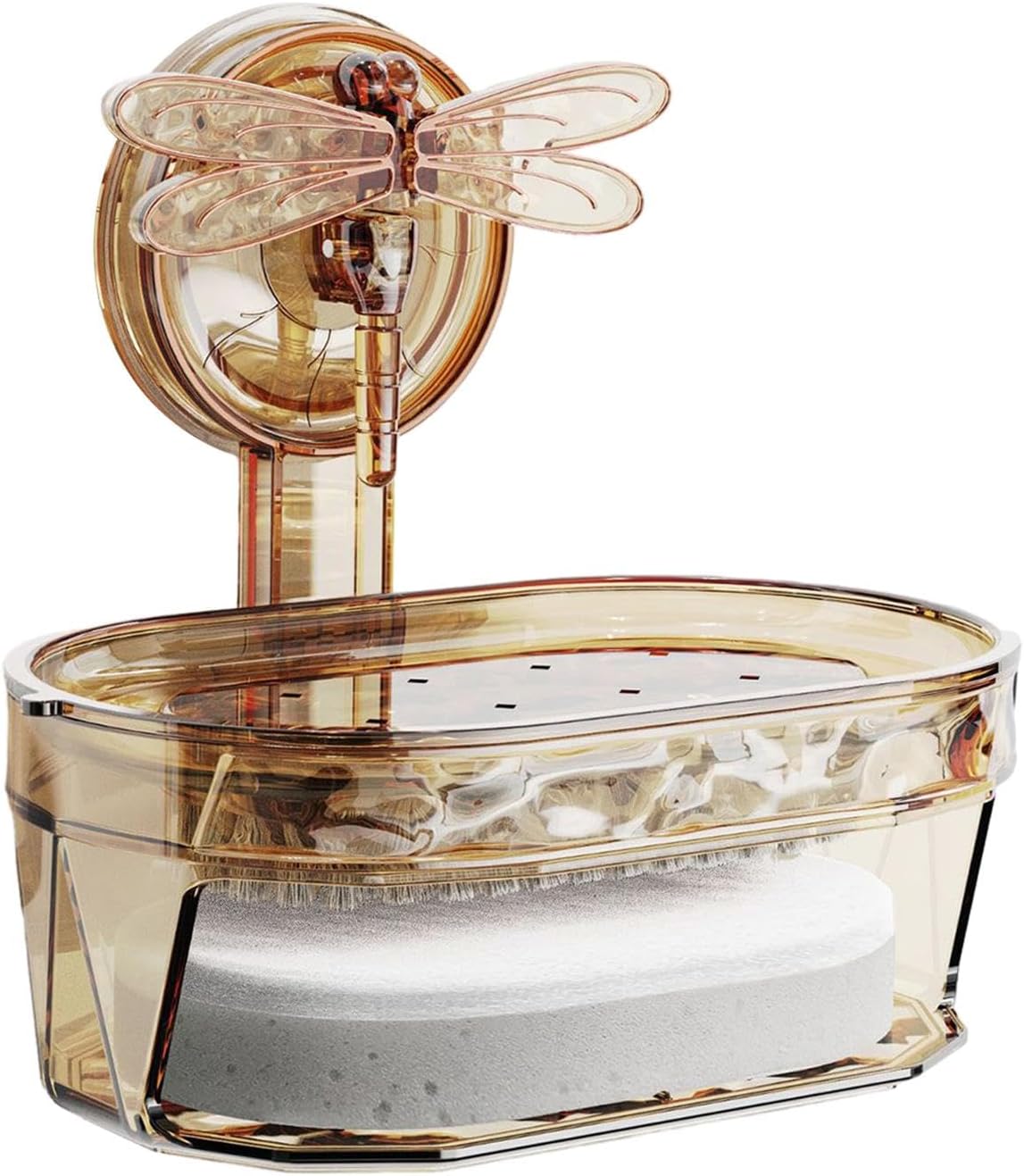Suction Cup Soap Holder with Drainage Brown
