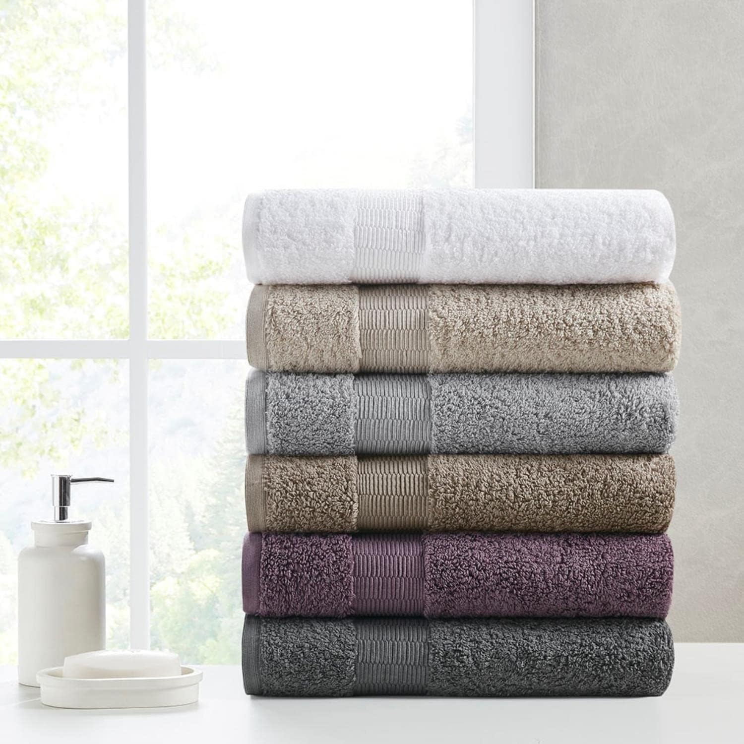 Madison Park Signature Luce 100 Egyptian Cotton Towel Set 6 Piece