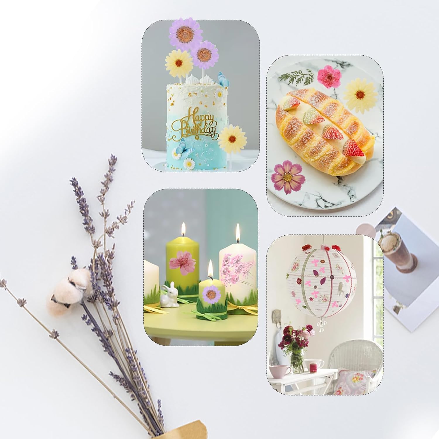 Eshow 104Pcs Dried Pressed Flowers for Resin Crafts