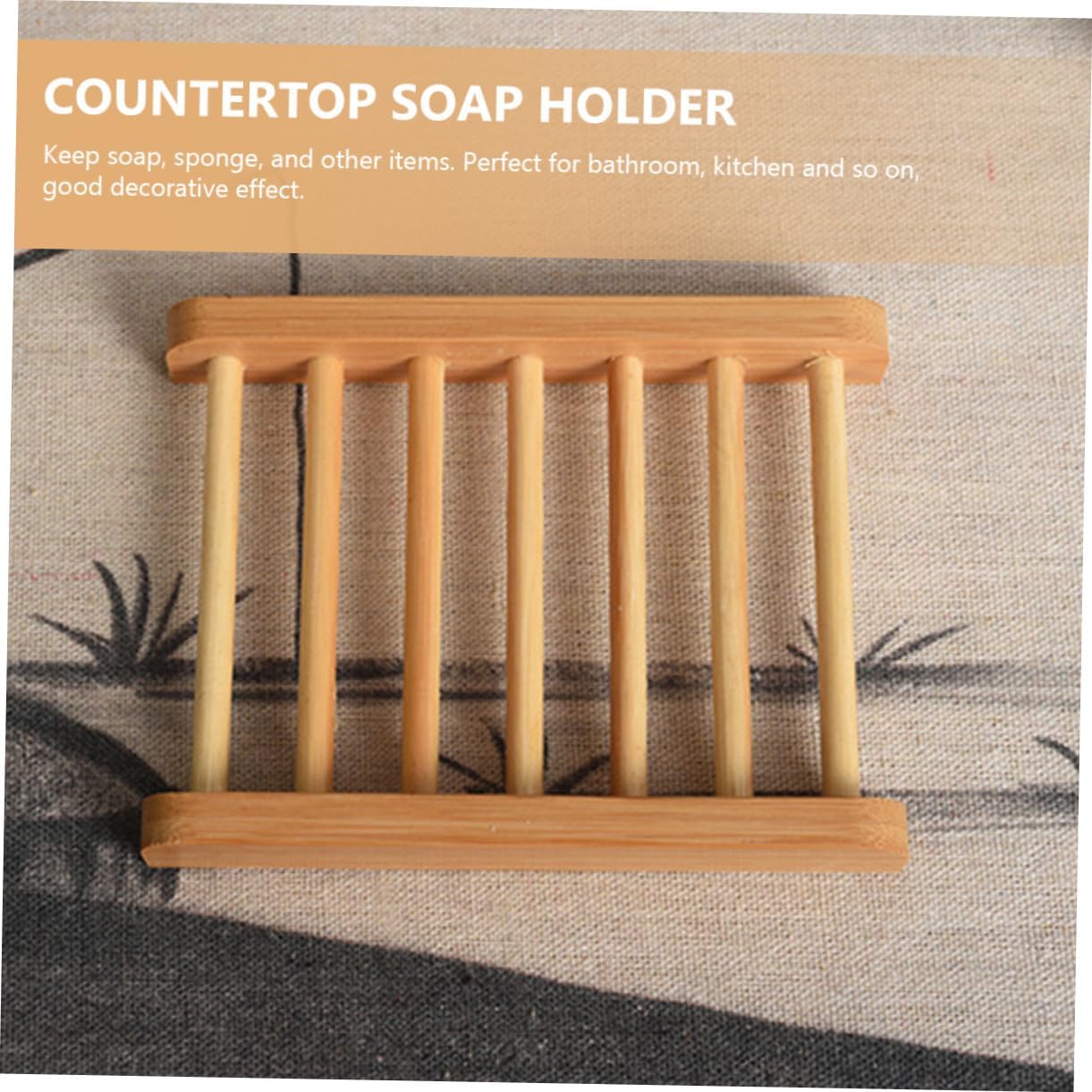 OUNONA Wooden Soap Dish Holder for Bathroom Sink and Shower