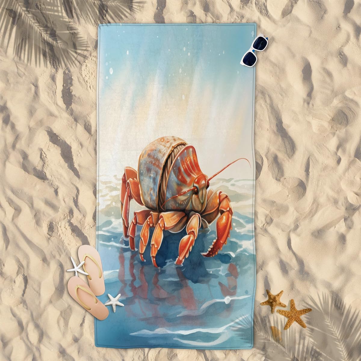 Kids Ocean Crab Oversized Quick Dry Beach Towel
