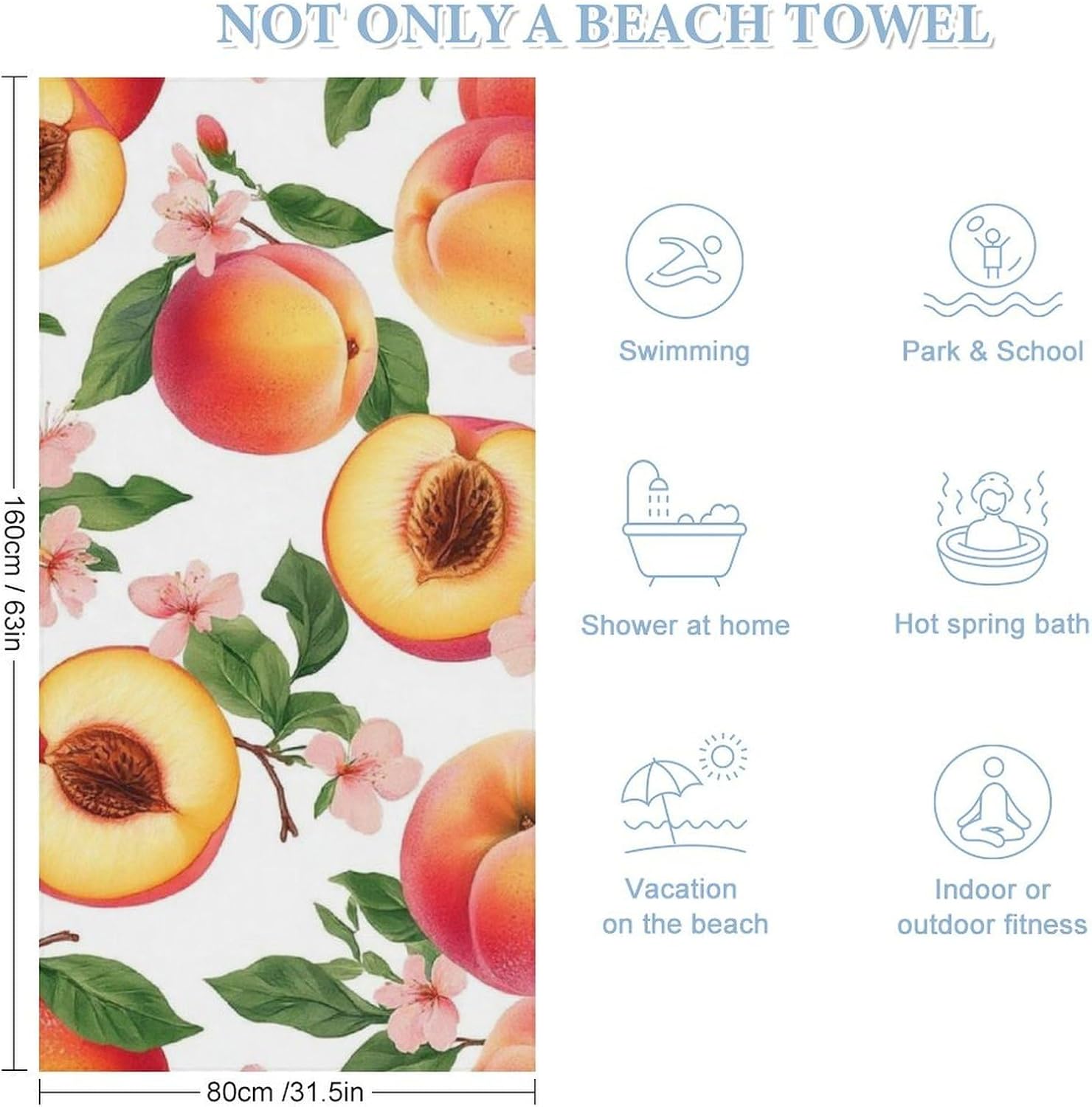 4SEE Extra Large Velvet Beach Towel for Adults