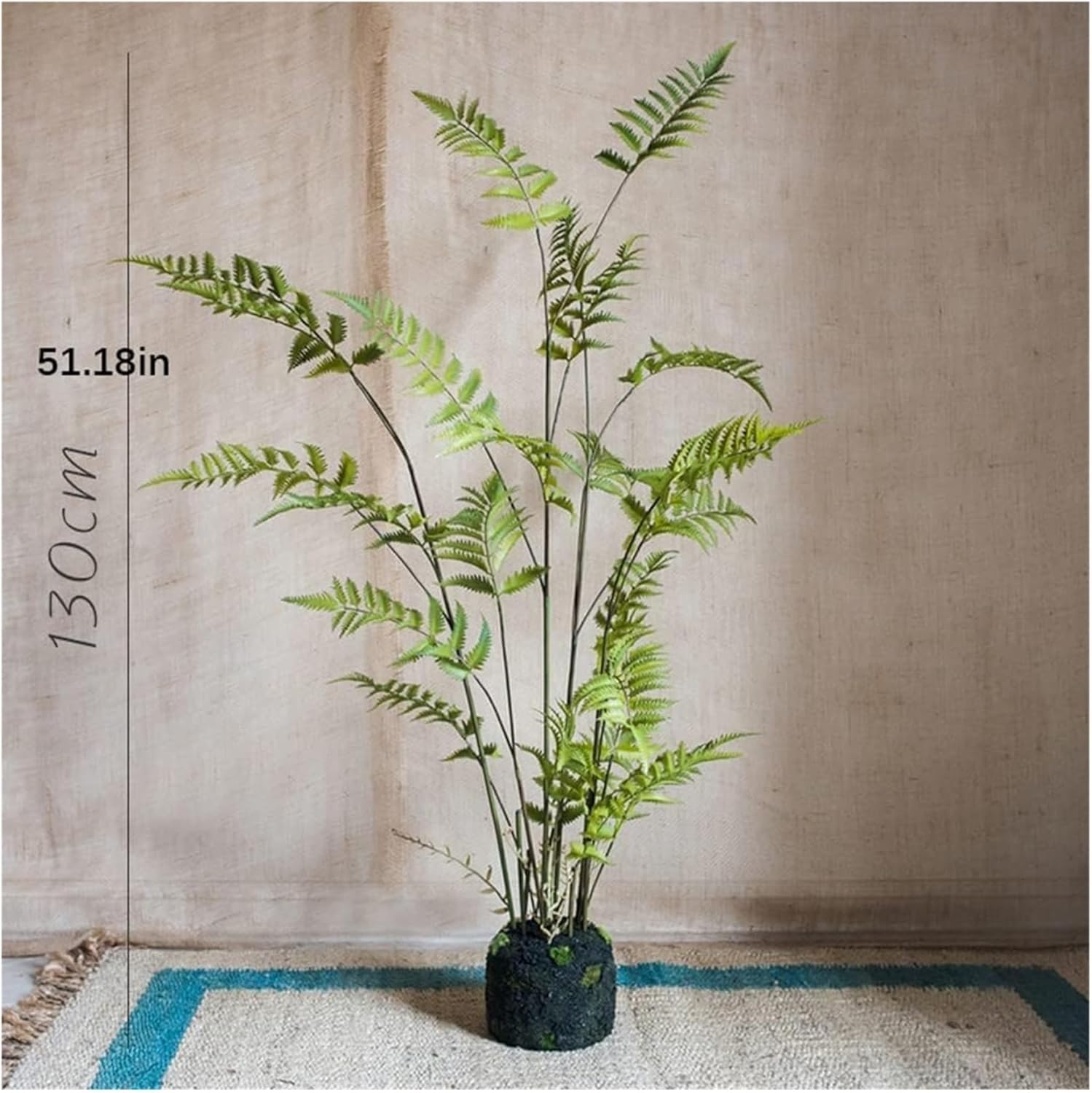 Rutavm 130cm Artificial Fern Tree with Realistic Green Leaves
