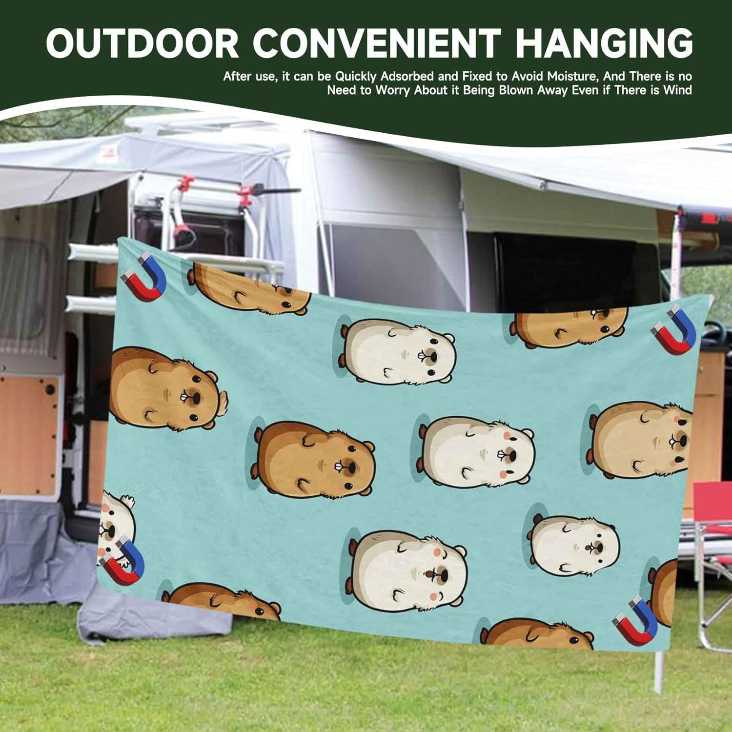 Magnetic Hamster Bath Towel - Beach Camping Friendly