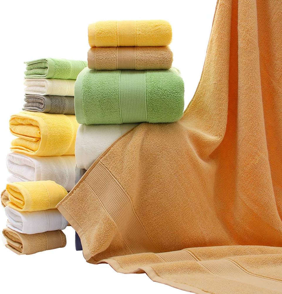 KORADA 3 Piece Cotton Towel Set - Luxury Bath Towels Gift Blue