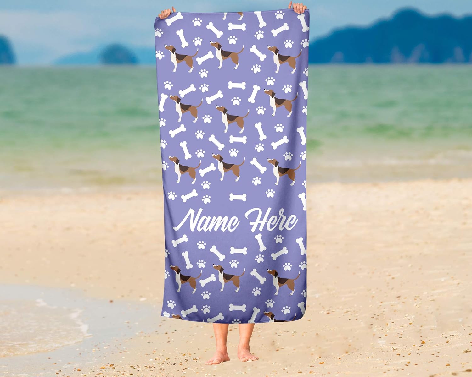 Personalized Beagle Face Beach Towels for Adults and Kids