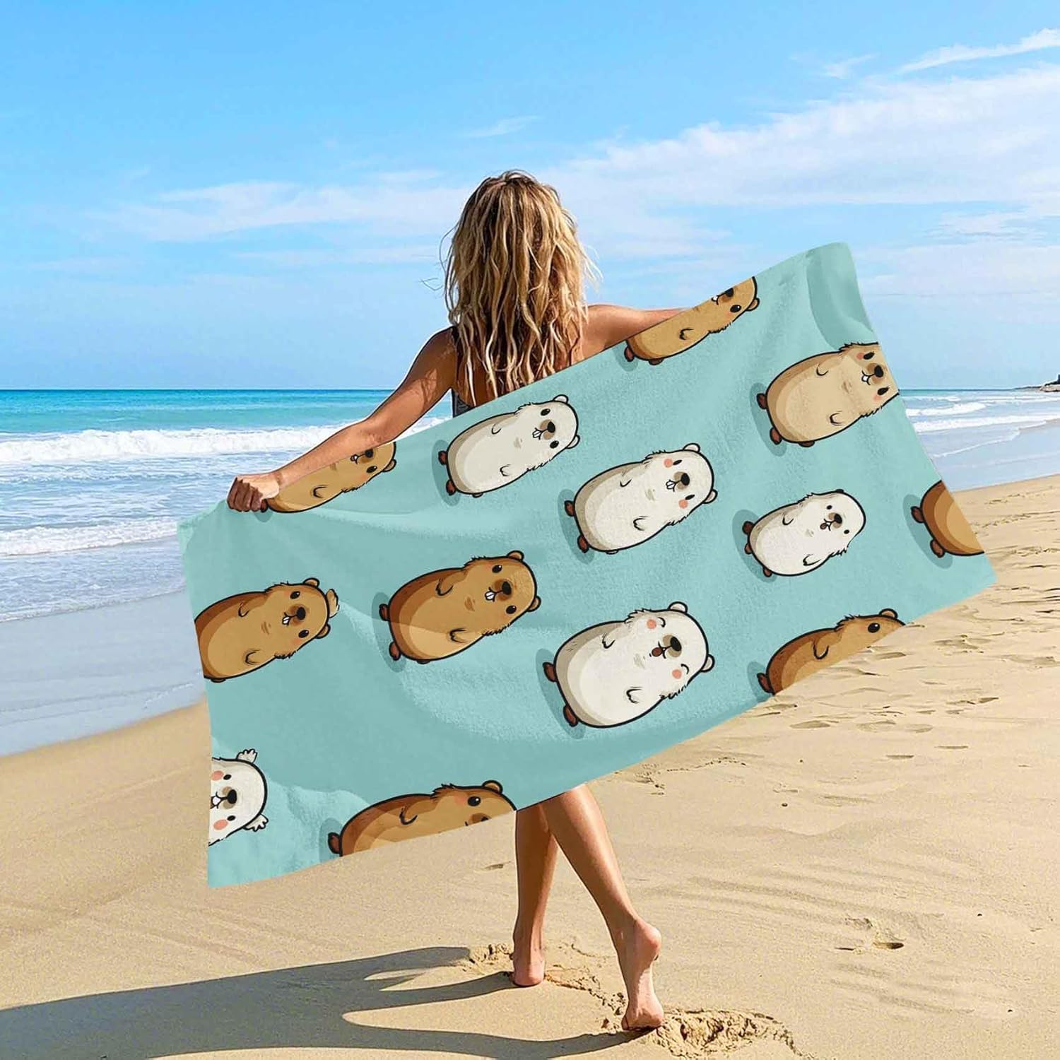 Magnetic Hamster Bath Towel - Beach Camping Friendly