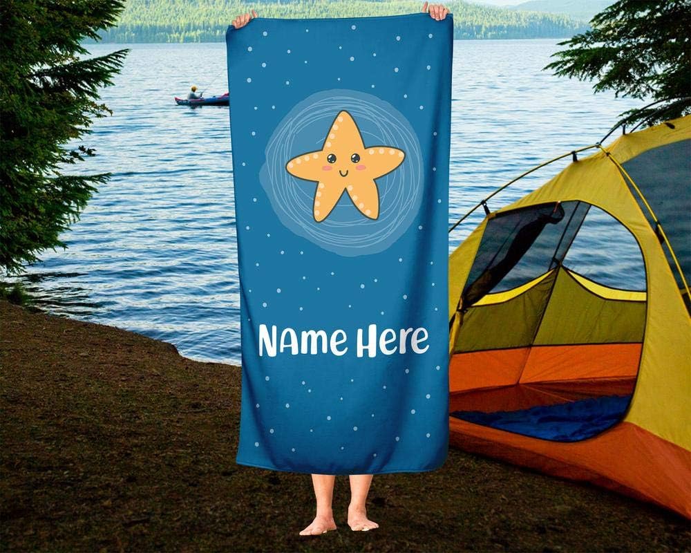 Extra Large Personalized Starfish Towel for Kids and Adults