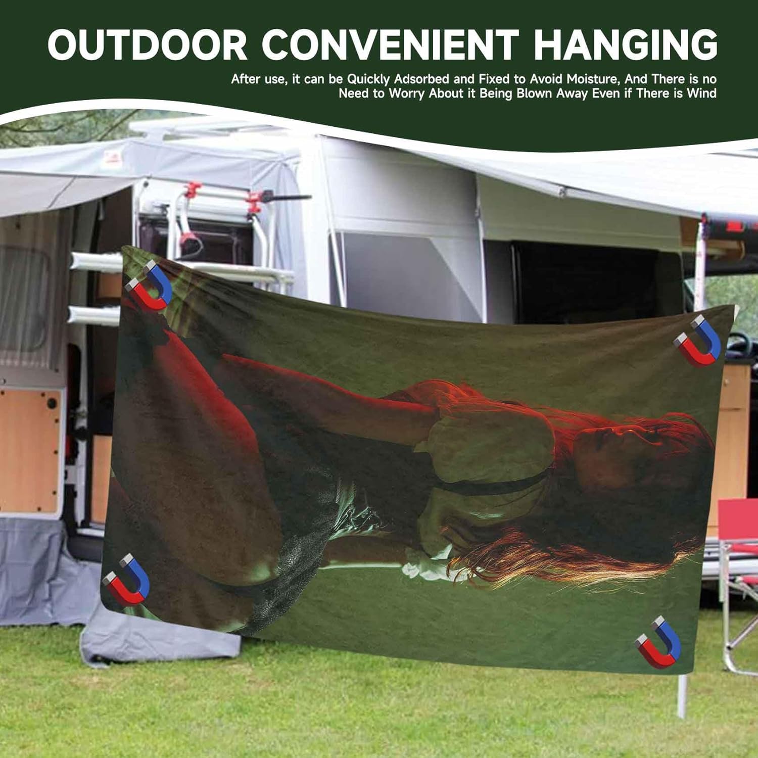 Magnetic Beach Towel for Women Quick Dry Sand Free 30x60